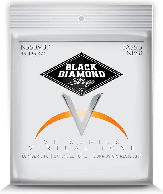 Black Diamond Strings N550M37 5 String Bass Nickel 5 Str Med/Long Scale .045NR.065NR.085NR.105NR.125NR