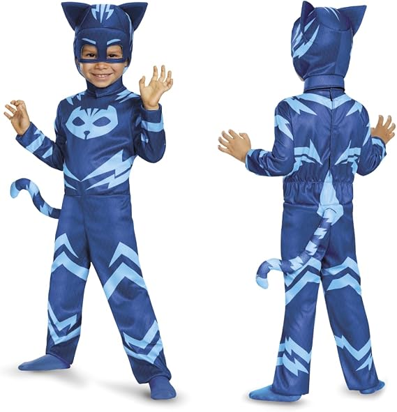 Catboy Costume for Kids, Official PJ Masks Costume Jumpsuit
