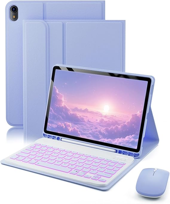 Case with Keyboard for iPad A16 11th / 10th Generation - 7 Color Backlit