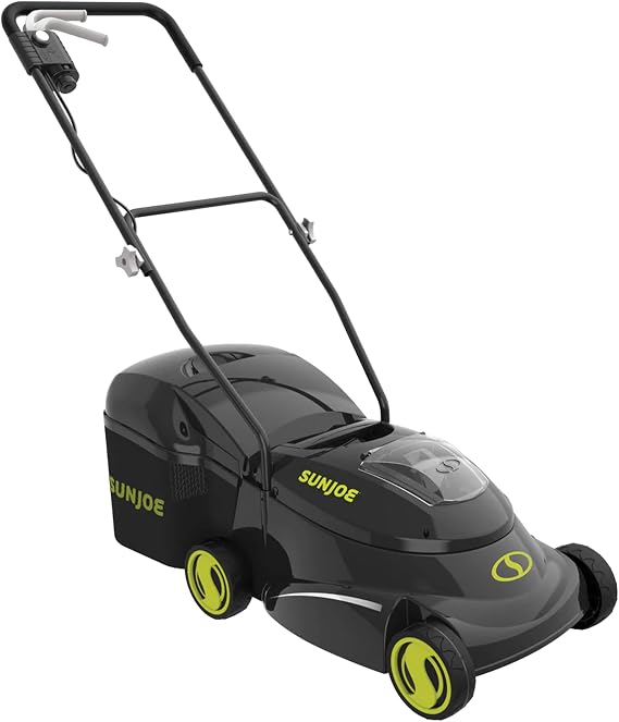 Sun Joe MJ24C-14-XR 24V IONMAX Walk-Behind Lawn Mower with 600W Motor, 14-Inch Mowing Width, Includes Collection Bag, Battery, and Charger