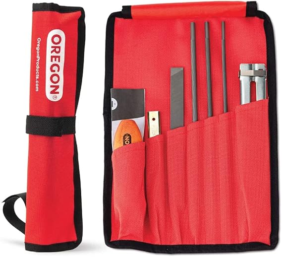 Oregon Universal Chainsaw Field Sharpening Kit | Includes 5/32-Inch (4 mm), 3/16" (4.8 mm), and 7/32" (5.5 mm) Round Files, Flat File, Handle, Filing Guide, and Pouch