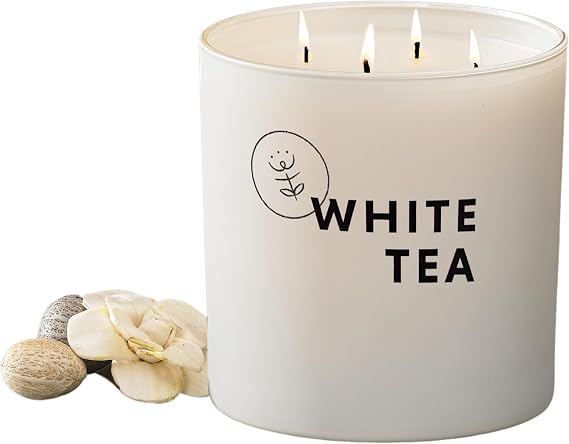 Westin Signature White Tea Large 4 Wick Candle (48 oz.). 120-160 Hour Burn time.