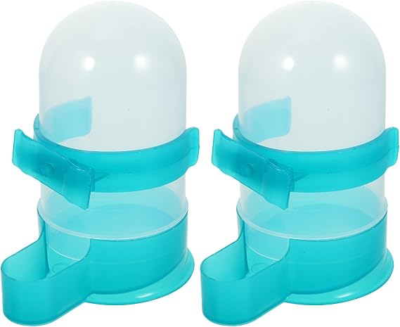 2pcs Automatic Bird Feeder, Parrots Food Dispenser, Clear Food Cereals Dispenser Container, Bird Cage Waterer Feeder Accessory for Hamster Parrot 415ml