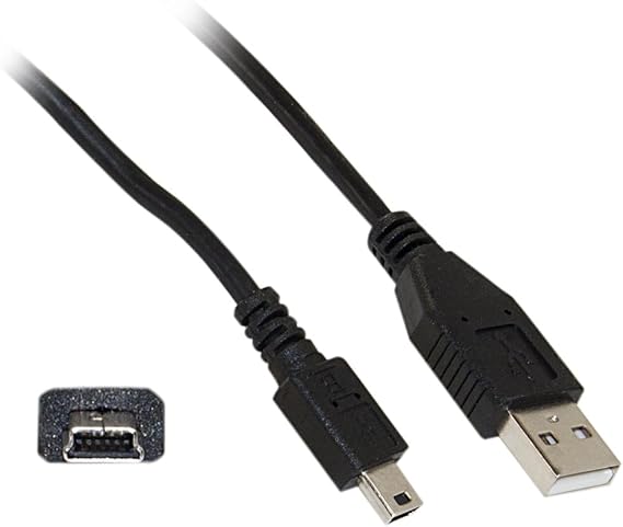 CableWholesale 1ft USB 2.0 Cable, Type A Male to 5-Pin Mini-B Male, High-Speed, Black