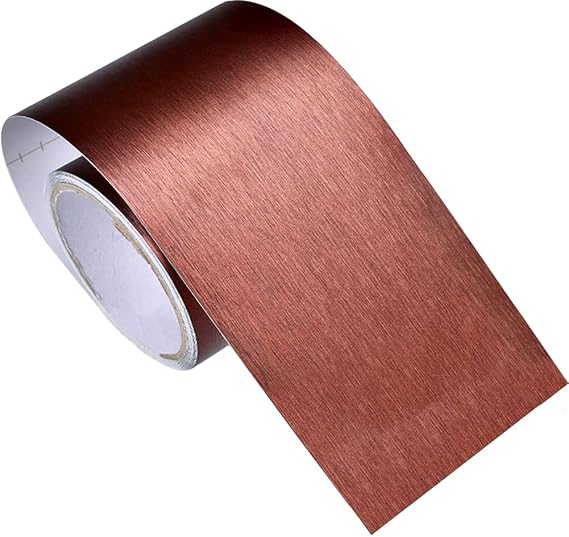 Metallic Wallpaper Border Peel and Stick Flexible Molding Trim Self Adhesive Decorative Wall Lines Border Lines for Bathroom Kitchen Hotel DIY Home Decoration 4.2x196.8 Copper