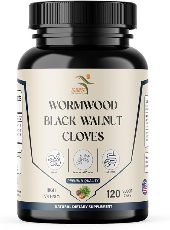 Wormwood Black Walnut Clove Capsules, No Fillers, Herbal Cleanse Supplement with Sweet Wormwood, Black Walnut & Cloves, 120 Veggie Capsules for Digestive Support & Overall Wellness