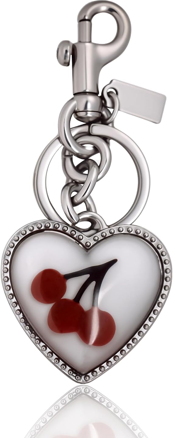 Cherry Bag Charm, Heart Bag Charm for Handbags Car Keychain Charms Keyring Accessories