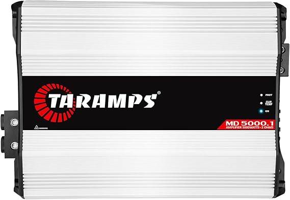 Taramps MD 5000.1 Amplifier 2 Ohms 5000 Watts RMS 1 Channel Full Range, Car Audio Monoblock, LED Monitor Indicator Class D, Great for Subwoofer, MD 5k