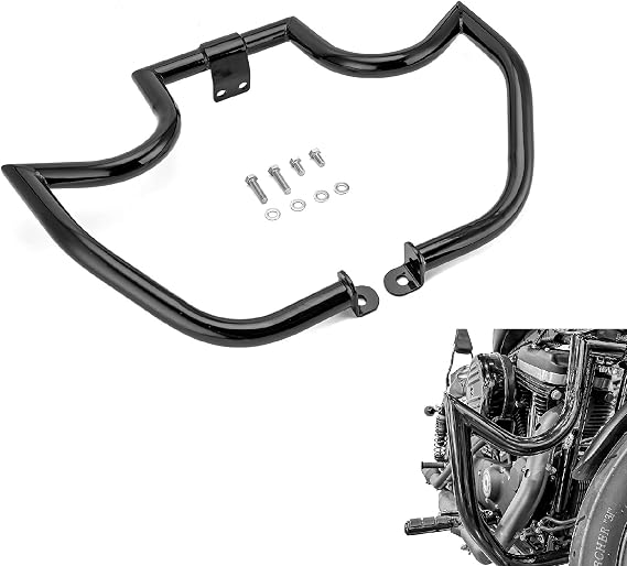 Mofun Front Crash Bar 1 1/4" Fit for Harley Sportster Gloss Black | Fit for Iron 883 XL883N 09-22; XLH883/XL883 04-08; 1200 Custom XLH1200C/XL1200C 04-20; XL1200X 10-22 Highway Engine Guard