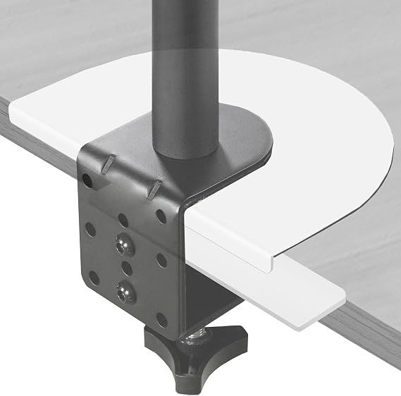 VIVO Steel Reinforcement Bracket Mount Plate for Thin, Glass, and Other Fragile Table Top Surfaces, Compatible with Most Monitor Stand C-Clamp Installations, Anti-Slip No Scratch, White, STAND-AC01RW