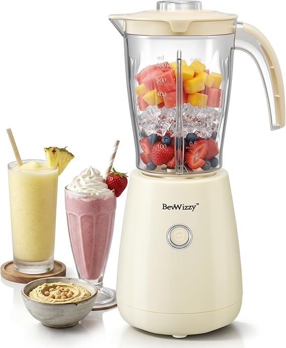 Small Blenders for Kitchen, 21oz Smoothie Blender, 350W Max, Ivory