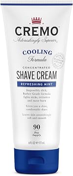 CREMO - Cooling Concentrated Shave Cream For Men - Fights Razor Burns - 177ml