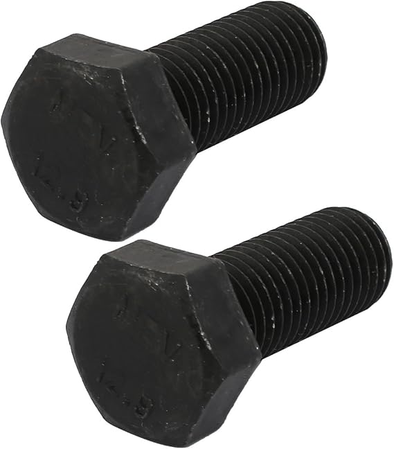 Aexit 2pcs M16x40mm Quality Parts Thread 12.9 Grade External Hex Head Left Hand Screw Bolt Black Model:30as218qo621