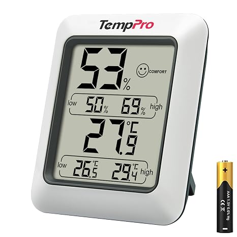 TempPro TP50 Digital Thermo-Hygrometer, Room Thermometer, Humidity Meter