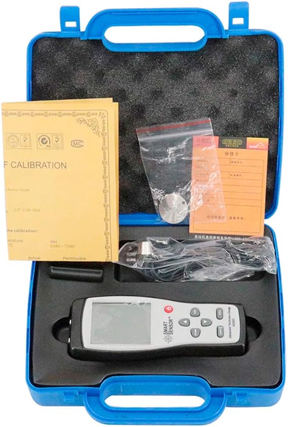 AS840 Digital Ultrasonic Thickness Gauge Tester Meter 1.2-225mm 1000-9999m/s