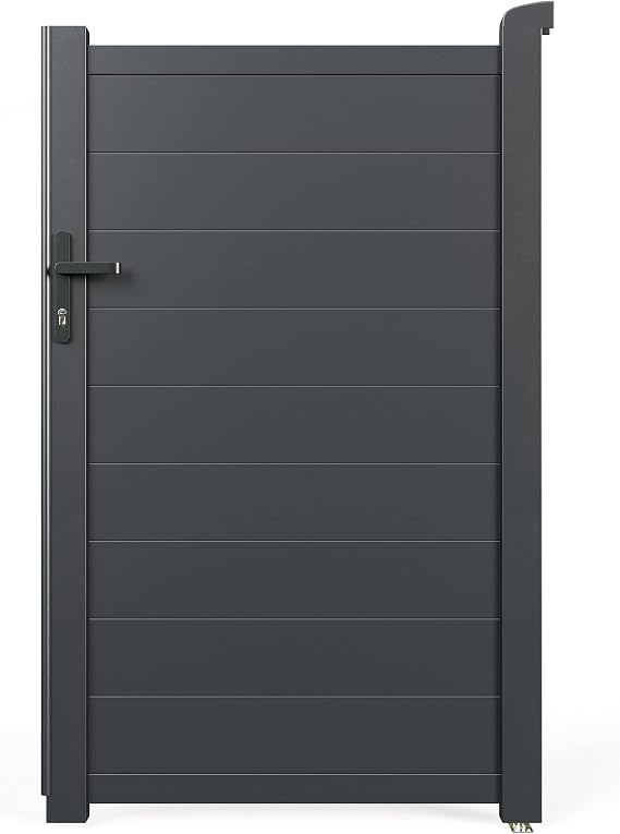 BillyOh Nova Pedestrian Aluminium Gate Full Privacy Metal Safety Outdoor Garden Gate with Lock (100cm x 158cm)