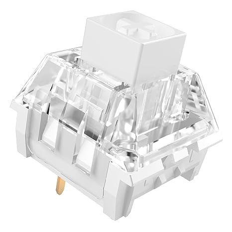 Kailh Box White Clicky Keyboard Switch 3 Pin 45gf Prelub Dustproof Waterproof RGB SMD Key Switch for Mechanical Gaming Keyboard White, 10pcs