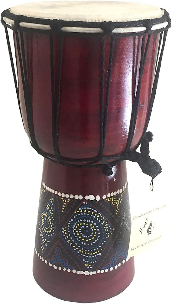 Djembe Drum Bongo Congo Solid Wood Drum Hand Painted Goat Skin - 12" Tall - JIVE BRAND