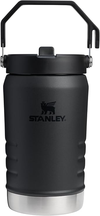 Stanley IceFlow 2.0 Flip Straw Jug with Handle 40 oz | Twist On Lid and Flip Up Straw | Leakproof for Travel and Sports | Insulated Stainless Steel |BPA-Free | Black 2.0 | Easy Carry Handle | Twist On Lid and Flip Up Straw | Leakproof Water Bottle | Insulated Stainless Steel | BPA-Free