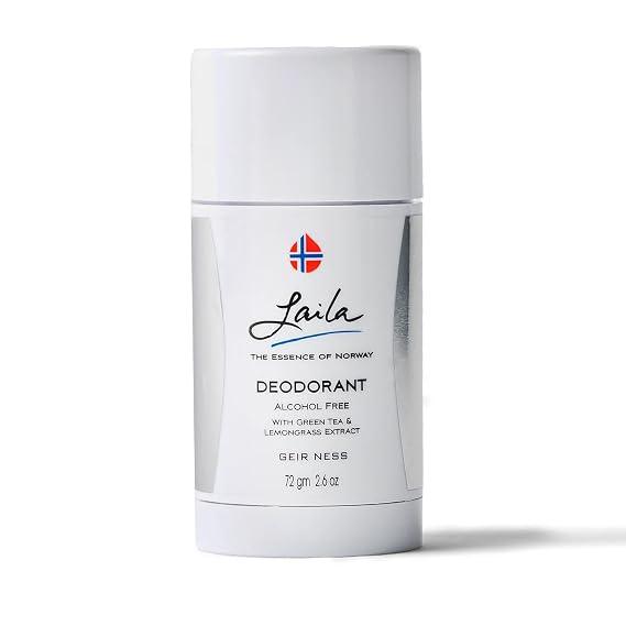 Geir Ness Laila Deodorant - with Green Tea and Lemongrass Extracts - Alcohol and Aluminum Free - Long Lasting Fresh and Clean Scent