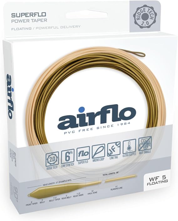 AIRFLO Ridge 2.0 SUPERFLO Power Taper WF5, Camo Green / Caddis