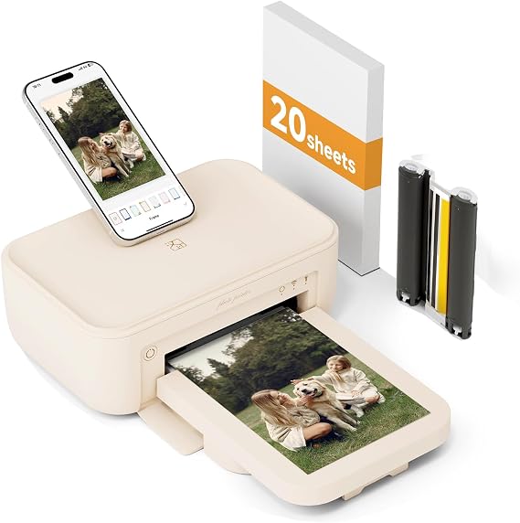 HPRT Photo Printer 46,Wi-Fi for Phone, Thermal Dye-Sublimation, Beige