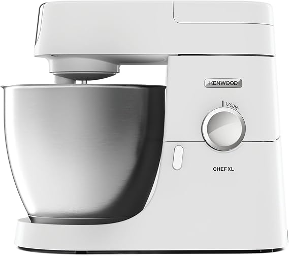 Kenwood Stand Mixer for Baking, Stylish Food Mixer, with K-beater, Dough Hook, Whisk and 6.7L Bowl, 1200W, KVL4100W, White [Energy Class A]