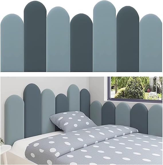 3D Kid's Anti Collision Wall Padding, 3.5cm Thick Padded Wall Panels Oval, Peel and Stick Headboard, Thicken Tatami Nursery Wall Stickers for Interior Wall Decor
