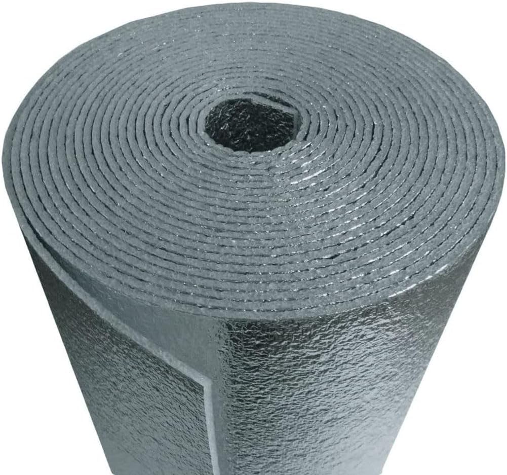 Heavy Duty 3mm Reflective Foam Core Foil Radiant Barrier Thermal Shield Insulation Roll 60 inch X 25 ft for: Energy Conservation HVAC Windows Heat & Cold ETC Winter & Summer FIRE Resistant