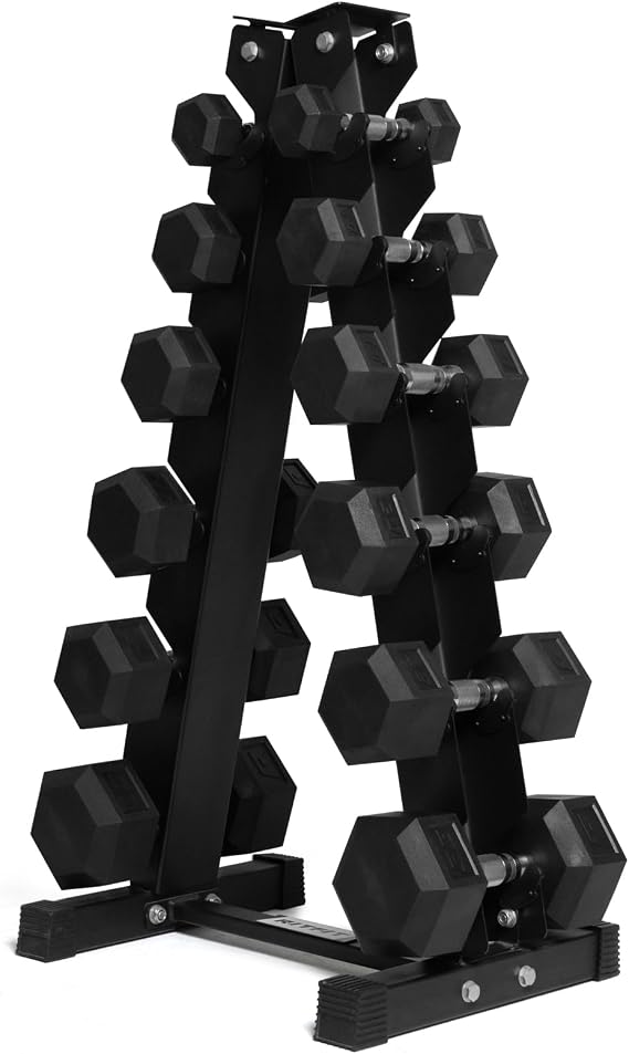 RitFit 5-650 LBS PVC Hex Dumbbell Sets with Optional Rack for Home Gym