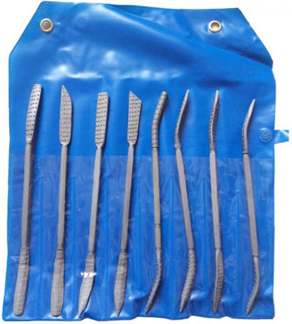Wood Rasp File Set Riffler Needle Tools Double Ended Hand Carbon Steel Curved Tools for Woodworking Plastic Crafts 8PCS