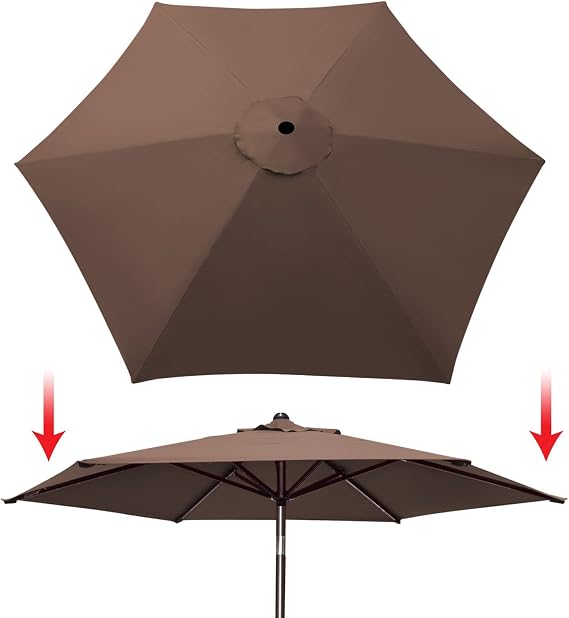 BenefitUSA 8.2ft Umbrella Canopy Cover Patio Umbrella Replacement Top, 6 Ribs(Canopy Only)