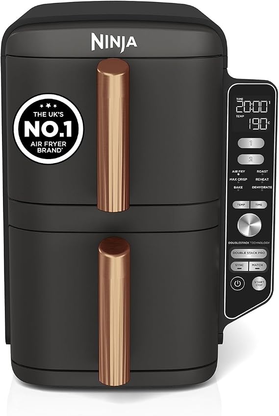 Ninja Double Stack XL 9.5L 2-Drawer Air Fryer, Black/Copper