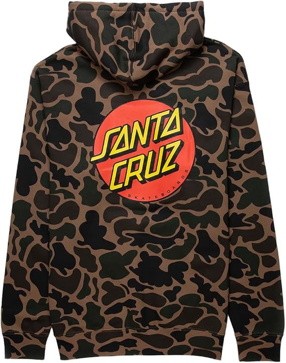 SANTA CRUZ Classic Dot P/O Hooded Heavyweight Sweatshirt Duck Camo Med Mens
