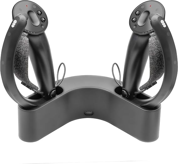 Magnetic Charging Dock/Stand for Valve Index Controller | Magnetic charging station & organizer, stable stand holder for Valve Index controllers, quick drop-in, space-saving, Black