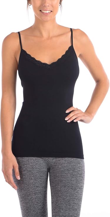 Body Beautiful Seamless Slimming Lace Trim Camisole