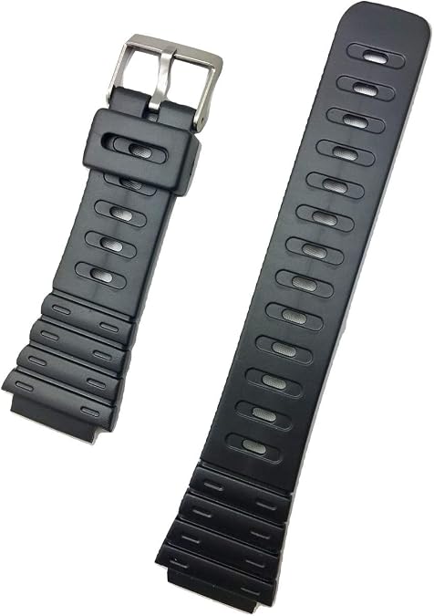 NewLife 20mm Black Rubber Watchband - Comfortable and Durable PVC Material Watchstrap