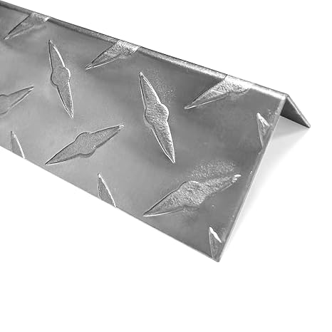 10 Pieces 2"X 2"X48" Aluminum Diamond Plate Non Slip Stair Nosing,Window Sill Nosing Plate,Staircase Ledge Guard,Stair Edge Protector for Wall Edge Corner Protector Guard Angle/Walking Surface
