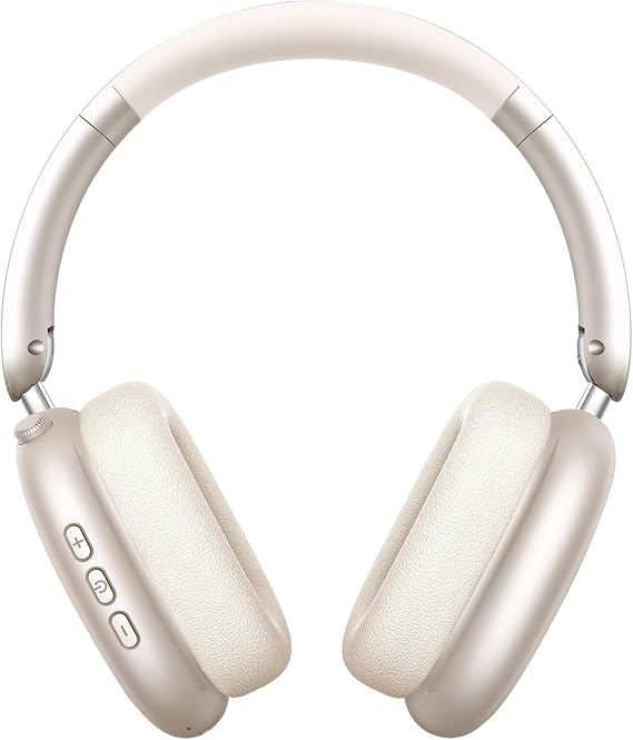Wentronic Y01 Wireless Over Ear Headphones, Noise Canceling Bluetooth 5.3 Headphones with Microphones,Hi-Res Audio,48H Playtime,Foldable,Breathable Soft Earpads for iOS/Android/Samsung/PC-Starlight