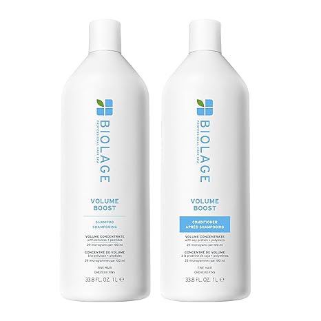 Volume Boost Shampoo & Conditioner Set for Fine Hair Creates Lasting, Lightweight Volume, Root Lift & Shine, With Cellulose and Peptides, Vegan, Paraben and Silicone-Free
