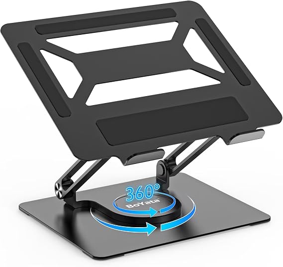 BoYata Laptop Stand for Desk, 360° Rotating Adjustable Laptop Riser Holder