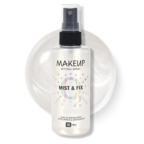 Setting Spray for Makeup, Long Lasting Fixing Spray Waterproof Transfer Resistant, Lightweight Hydrating Setting Mist with Shimmer Dewy Finish, Face Body Primer Make Up for All Skin Types, 3.72 Fl Oz