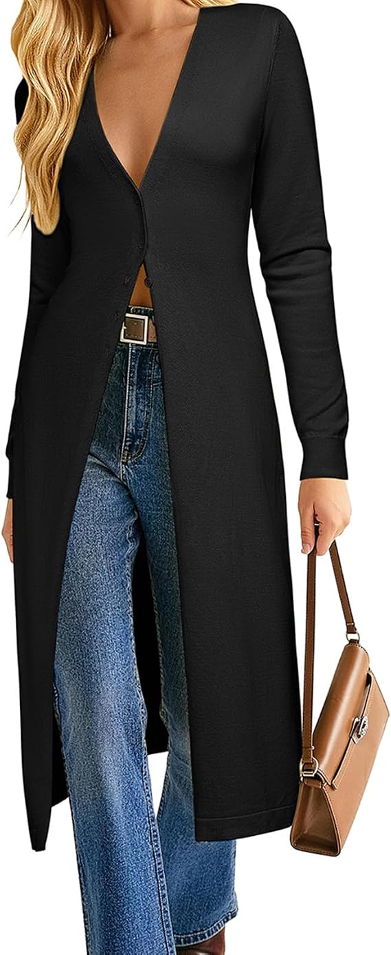 GRACE KARIN Womens Long Cardigan Trendy, Lightweight Knit Dusters Coat