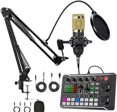 Live Sound Card with Dj Mixer Effects & Voice Changer, F998 Live Sound Card Audio Mixer,F998 Podcast Recording Equipment with Podcast Mixer,Sound Card for Live StreamingSinging BroadcastGaming