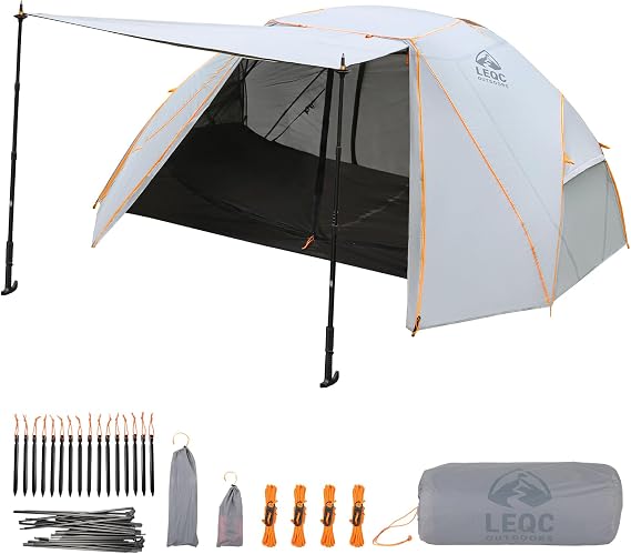 2 Person Lightweight Backpacking Tent 5000mm Waterproof Silicone Nylon, 7001 Aluminum Poles, YKK Zippers, Compact 3-Season Hiking & Camping Tent with Front Vestibule