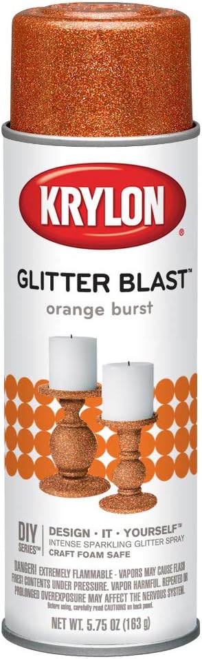 Krylon Glitter Blast Glitter Spray Paint for Craft Projects, Orange Burst, 5.75 oz