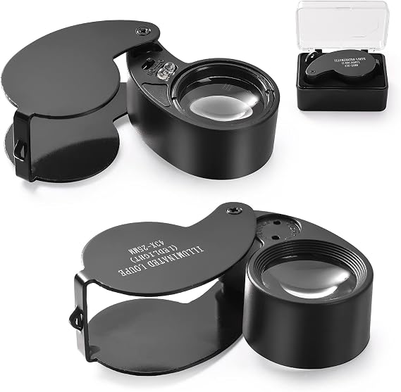 40X Jewelers Loupe Magnifier Magnifying Glass Pocket Coin Supplies