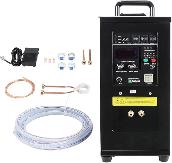 U.S. Solid 15KW High Frequency Induction Heater Furnace, 30-80KHz Output, 110V Single Phase, MOSFET & IGBT Inverter System, 16:1 Turns Ratio, for Metal Melting & Heat Treatment