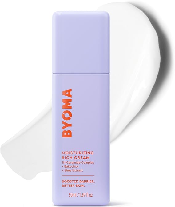 BYOMA Moisturising Rich Cream, Face Moisturiser for Dry Skin (50ml) | Barrier Repair Formula with Tri-Ceramide and Shea Butter - Nourishes Dry Skin and Reduces the Appearance of Fine Lines