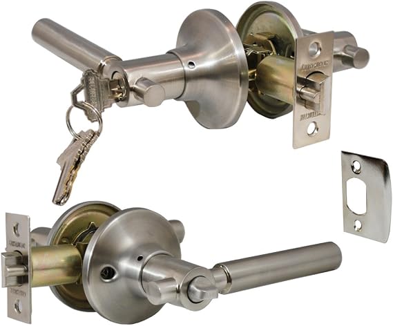 Constructor Rondo Entry Lever Handle Door Lockset Satin Nickel
